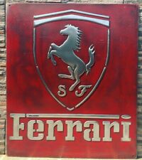 vintage Metal Sign Ferrari For Garage picture