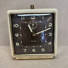 Vintage WEXTCLOX Beige Gold General Time Square ALARM CLOCK (USA+WORKS) picture
