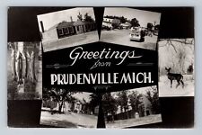 Prudenville MI-Michigan RPPC, Scenic Greetings, Montage Images Vintage Postcard picture