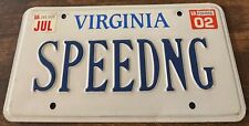 SPEEDNG Vanity License Plate Speeding Ticket Hot Rod Muscle Car Classic Rat Rod picture