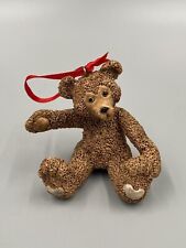 Vintage 3” Textured Style Teddy Bear Christmas Ornament picture