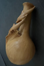 Vnt Wooden Carved Dolphins Vase Art Display Home Decor Collectible 6” Tall RARE picture