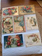 7 1900s Vintage Birthday Postcards Early Used Unposted Granny Core picture