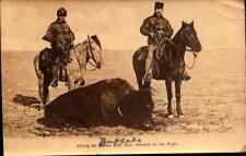 RPPC Postcard-Killing an outlaw Bull.Buff Gov. Herreid w/Rifle on the right BK55 picture