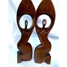 Vintage Wood Handmade  Aculpture Art Decor Art Figurines Essence Of Prayer Statu picture