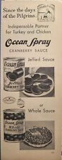 Ocean Spray Jellied or Whole Cranberry Sauce Pilgrim Cook Vintage Print Ad 1953 picture