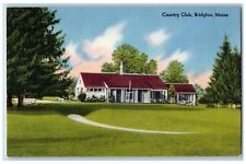 c1940's Country Club Building Grounds Pine Trees Bridgton Maine Vintage Postcard picture