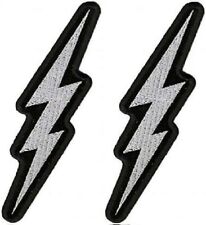 LIGHTNING BOLT SILVER METALLIC PATCH || 2PC iron on or Sew on   5