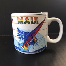 Vintage Maui Hawaiian Wind Surfer Souvenir Coffee Mug 10 fl oz Unbranded picture