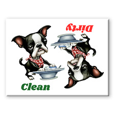BOSTON TERRIER Clean Dirty DISHWASHER MAGNET DOG picture