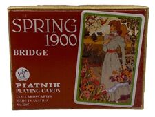 VINTAGE 🌸 SPRING 1900 Bridge Piatnik Playing Cards 2 Deck Set W/ Box No. 2205 picture