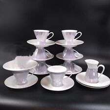 20 Pc. Rosenthal Blue Crystalline Lusterware Porcelain Cup and Saucer Set 1956 picture