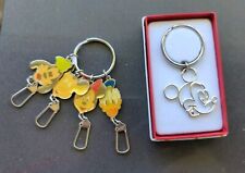 DISNEY VINTAGE METAL KEY CHAIN LOT 2 CLIP FACES MINNIEMICKEY GOOFY DONALD C131 picture