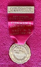 FIREMEN'S ASSOCIATION 59th ANNUAL CONVENTION - TROY NEW YORK - 1931 MEDAL/RIBBON picture