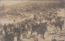 Lumberyard Gathering Haines Falls New York 1907 PM RPPC Photo Postcard picture