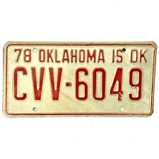 1978 United States Oklahoma Cleveland County Passenger License Plate CVV-6049 picture
