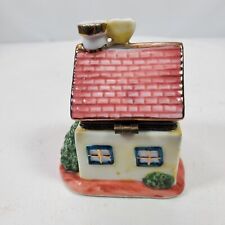 Vintage 1980s Trinket Box Home House Approx 3x3x3 Inch picture