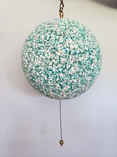 Vintage Mid- Century Turquoise Gray White Pebble Popcorn Acrylic Swag Lamp WORKS picture