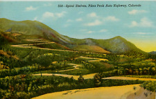 Spiral Shelves Pikes Peak Auto Highway Colorado Vintage Linen Postcard picture