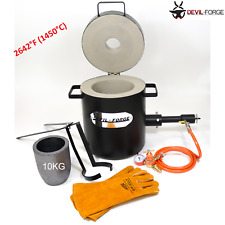 DEVIL-FORGE FB2M–10KG Gas Propane Furnace Forge Kiln +Tongs, Crucible USA (NEW) picture