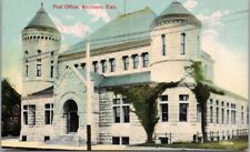 c1910s ATCHISON, Kansas Postcard POST OFFICE Building / Street View - Unused picture