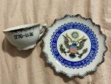 Vtg Great Seal Of U.S. America 1776-1976 Bicentennial Cup & Saucer 4th Of July picture