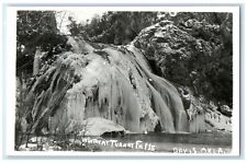 c1940's Winter At Turner Falls Davis Oklahoma OK Waterfalls RPPC Photo Postcard picture