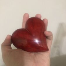 Vtg Ducceschi Genuine Volterra Alabaster Heart Hand Carved In Italy Paperweight picture