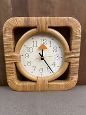Howard Miller Clock Co.  Mid Century Rattan wall clock picture