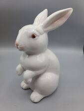 Vintage Fitz Floyd White Ceramic Albino Bunny Rabbit Figurine Japan picture