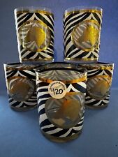 Vintage Set of 6 Cera Zebra Old Fashion Glasses Owned by Liberace. picture
