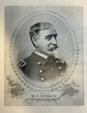 1899 Vintage Illustration Admiral Winfield Scott Schley Spanish American War picture