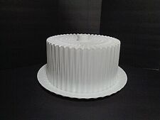 Vtg 1940's - 50's White Diamond Faceted Acrylic Plastic Dome Cake Carrier/Saver picture
