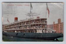 Chicago IL-Illinois, Whaleback Ship, Metalettes Acmegraph Co. Vintage Postcard picture