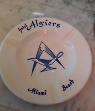 Hotel Algiers Miami Beach, Florida White Blue Royal China Ashtray Made in USA   picture
