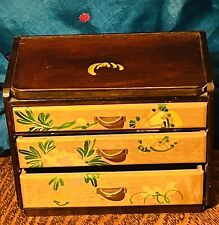 Vintage Miniature Japanese Hand-Painted Wood Dresser Doll/Jewelry Box picture