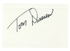 TOM DREESEN Signed 4x6 Index Card Autographed Comedian picture