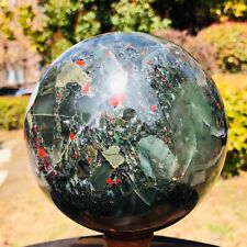 7.17LB Natural Beautiful African blood stone Quartz Crystal Sphere Heals 869 picture