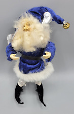 Vintage Santa Claus Elf Fairy Wings Handmade Doll Posable Christmas Ornament picture