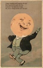 PFB Postcard Full Moon Man Dances and Laughs Embossed 6286 Fantasy picture