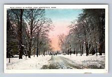 Northfield MA-Massachusetts, Main Street In Winter, Antique Vintage Postcard picture