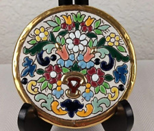 Sevillart Vintage Floral Plate Enamel With 24K GOLD Accents Hand-made 4