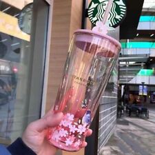 Hot China Starbucks 2022 Red Spring Flower Cute Rabbit 591ml Double Glass Cup picture