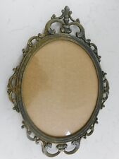 Vintage 17.5 Ornate Antique Brass Wall 10 x 12 Convex/Bubble Glass Picture Frame picture