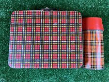 Vintage Metal Plaid Lunchbox 1960's With Thermos NICE picture