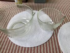 Vtg. Pair Of Sunbeam Batter/mixing Bowls Ribbed Glass picture