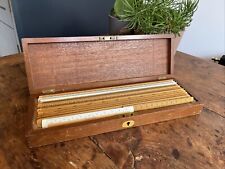 Vintage Cased Set of Draughtsman's Rulers X13 Engineer - J. Holden - Wright + picture