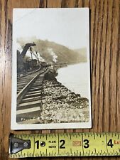 1913 RPPC Aliquippa PA Pittsburgh Lake Erie Railroad Postcard Flood Crane Train picture