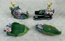 Disney TINKERBELL 4-pc Desk Stationary Set Peter Pan Stapler Tape Dish USED picture