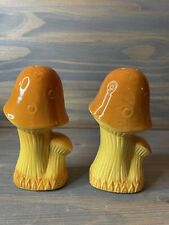 Vintage 1970s Retro Mushroom Salt and Pepper Shakers Mustard Yellow Japan  picture